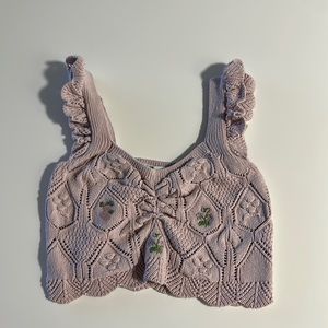 PINK FLORAL CROP TOP // ZARA